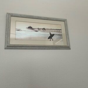 Bed Bath & Beyond Coastal Surfer Wall Art - Gray and Black